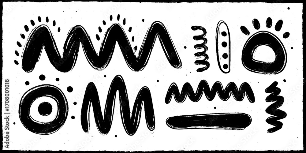 Aufkleber abstract wave and zigzag borders set for creative design projects