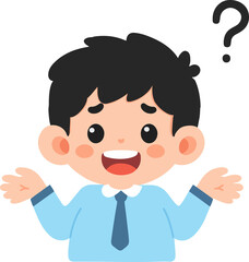 Illustration of a Confused Man with Question Mark