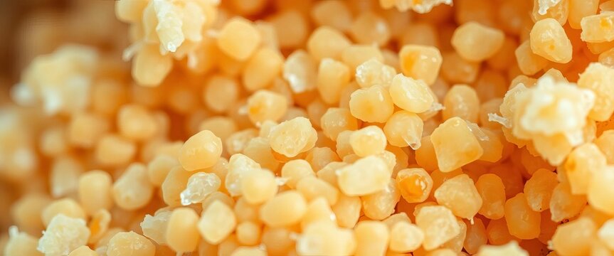Microscopic view of starch granules, showing size, shape, and structure,  magnification,  detail