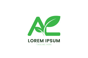 Minimalist green al logo with leaf accents and lorem ipsum text