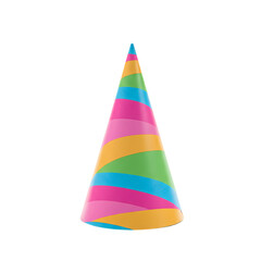 Rainbow Unicorn Party Hat Festive Celebration Graphic on transparent background