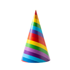 Rainbow Party Hat Vibrant Festive Celebration Headwear on transparent background