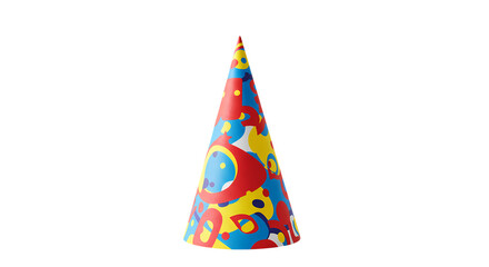 Colorful Party Hat Vibrant Design Festive Celebration Holiday Decoration on transparent background