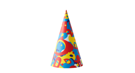 Colorful Party Hat Vibrant Design Festive Celebration Holiday Decoration on transparent background
