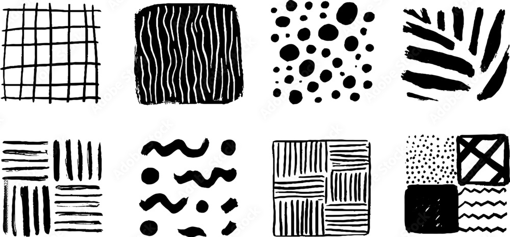 Aufkleber abstract grid and pattern textures set for modern design projects