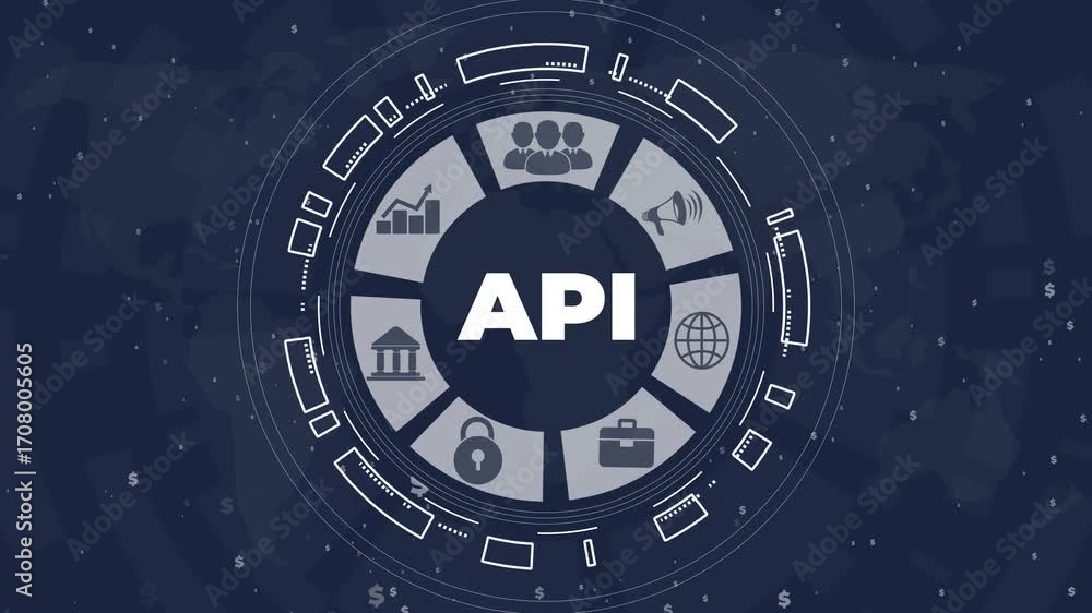 Wall mural api - application programming interface. software development tool. business, modern technology, int