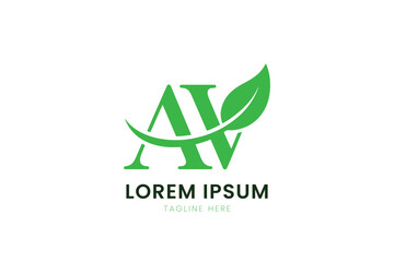 Minimalist green leafy logo design for av brand identity and nature-inspired businesses