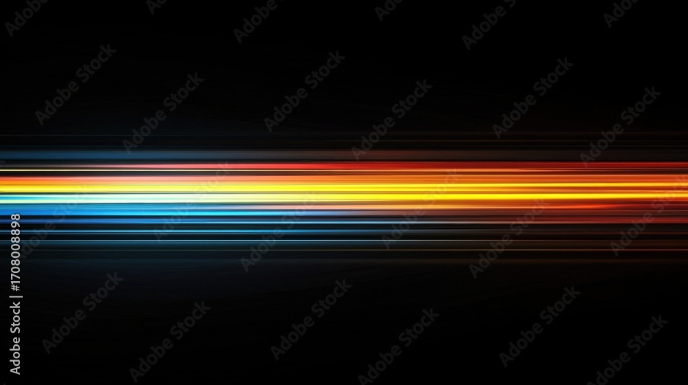 Aufkleber abstract representation of motion with horizontal light streaks transitioning from blue to red on bl