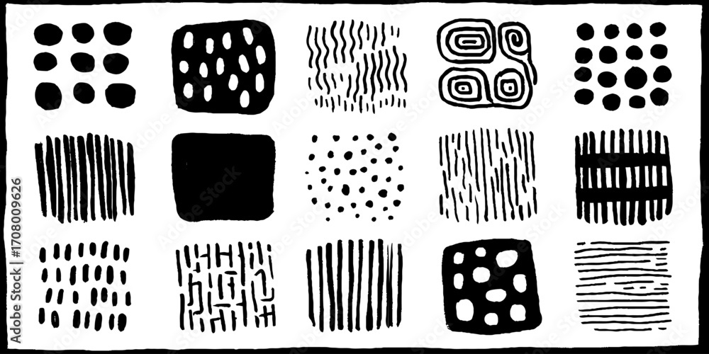 Aufkleber abstract texture grids collection with dotted spiral and warp patterns for creative design
