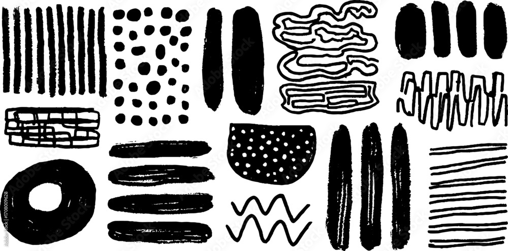 Aufkleber abstract techno patterns with circuit lines and pixel dots for creative design projects