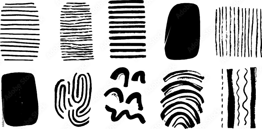 Aufkleber artistic texture collection with vertical and horizontal line patterns for creative design