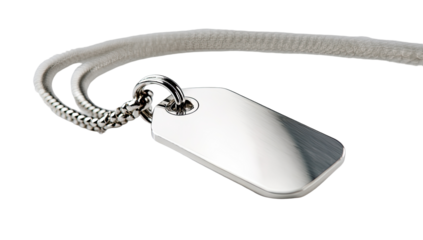 Silver dog tag necklace