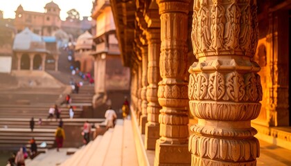 Fototapeta premium Intricate Temple Architecture in India.