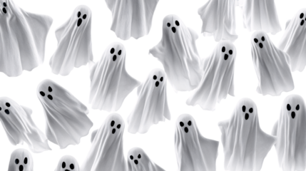 Ghostly apparitions pattern isolated on transparent background