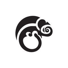 2d chameleon logo with white background