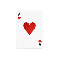 Ace of Hearts Playing Card isolated on transparent background