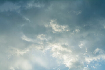 Clouds and sky in rainy season, storms and cloud formation, weather changes and sky
