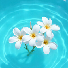 Fototapeta premium frangipani flower in water