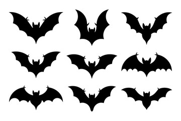 Fototapeta premium silhouette bats halloween night dark creatures