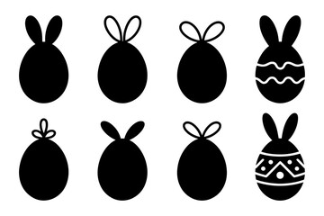 silhouette of Easter egg-shaped rabbit 