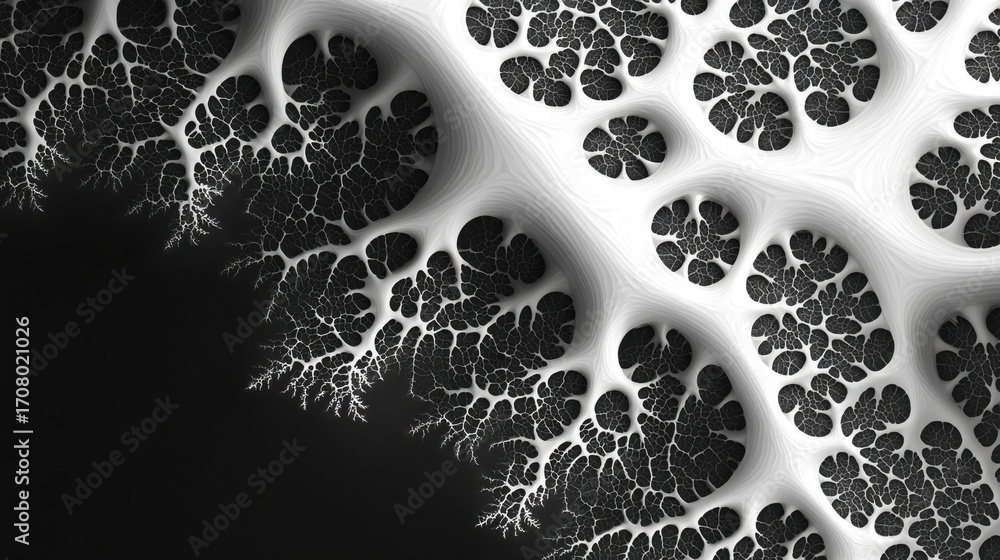 Aufkleber intricate black and white visualizations resembling face like shapes within a network of soap bubble