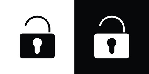 Unlock icons. glyph vector icon. Vector illustration eps 10