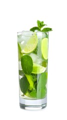 Refreshing lime and mint cocktail