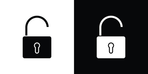 Unlock icons. glyph vector icon. Vector illustration eps 10