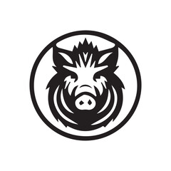 2d wild boar logo with white background