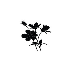 Flower silhouette black 