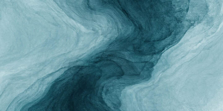 Abstract watercolor paint background by teal color blue and green with liquid fluid texture for background, banner