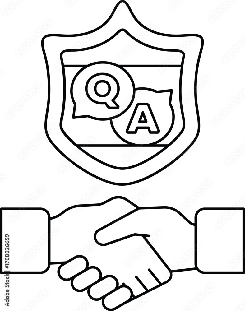 Poster a shield with a q and a on it