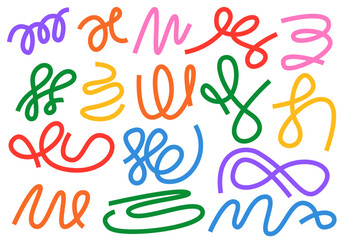 Set of colorful lines. Collection of line design elements. Abstract Colorful Dynamic Lines