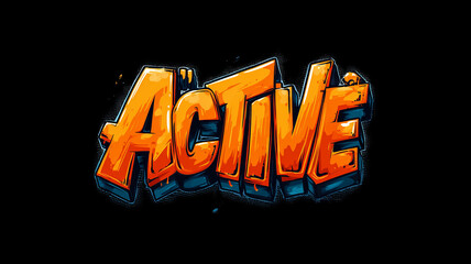 Vibrant active lettering bursts with energy in a playful cartoon style