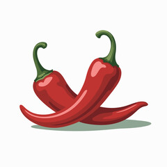 Red Chili Peppers Vector Illustration