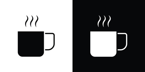 Hot coffee Mug icons. glyph vector icon. Vector illustration eps 10