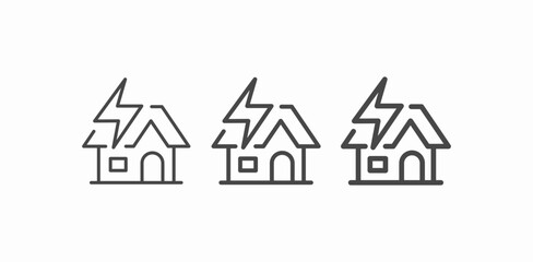 house with lightning icon sign vector
