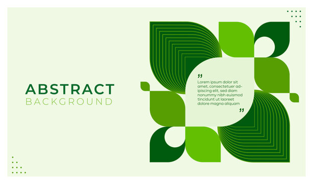 Green abstract background with geometric leaf shapes for presentation design. Modern Layout for Corporate, Conference, Banner, Flyer, Website. Vector templates