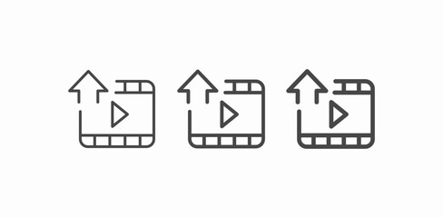 upload video player icon sign vector