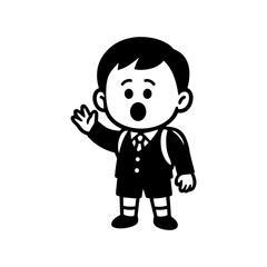 character emotion boy in school uniform surprise vector on white background Vector icon character with emotion