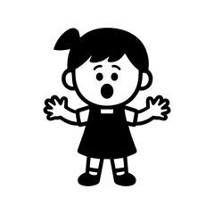 character emotion girl in a sundress surprise vector on white background Vector icon character with emotion