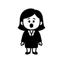 character emotion woman in business suit surprise vector on white background Vector icon character with emotion