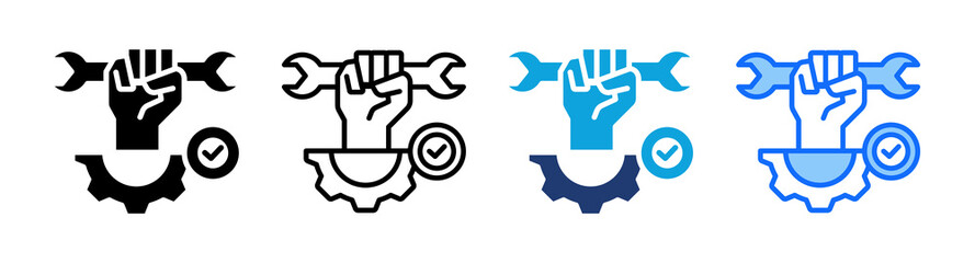 Management Service icon Multi Style Vector Illustration