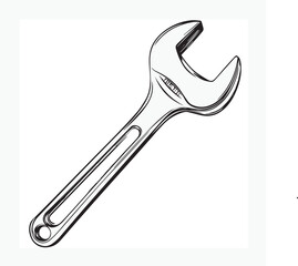 wrench on white background
