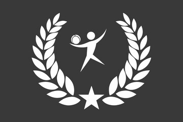 Laurel Wreath with Sports Star Vector Illustration