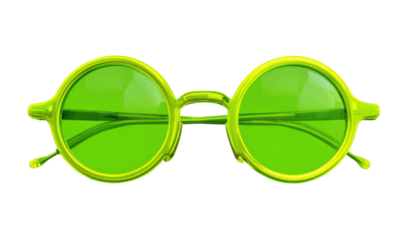 Bright lime green round sunglasses