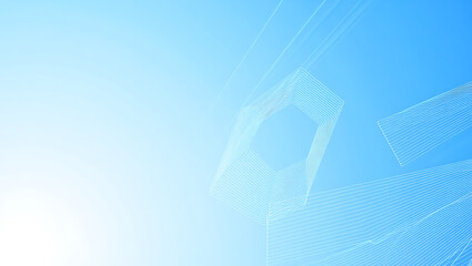 Dynamic abstract lines form modern geometric shapes against a vibrant blue gradient backdrop
