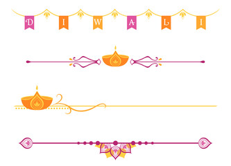 A set of Diwali festival of lights divider lines
