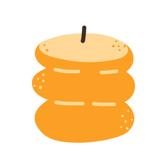 Yellow Candle, cozy element for home decor. Home aromatherapy, hygge home decoration, vector illustration