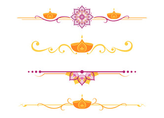 A set of Diwali festival of lights divider lines
